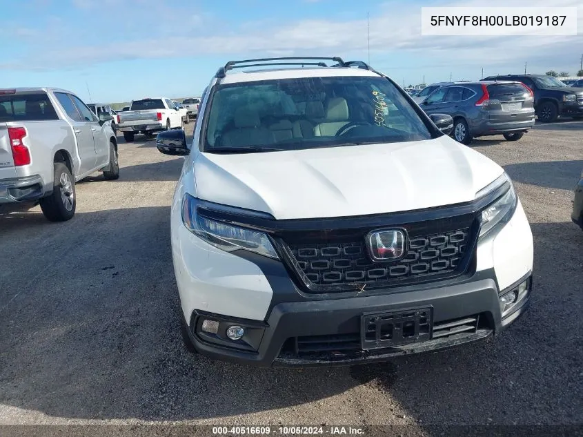 2020 Honda Passport Elite VIN: 5FNYF8H00LB019187 Lot: 40516609