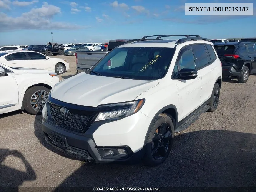 2020 Honda Passport Elite VIN: 5FNYF8H00LB019187 Lot: 40516609