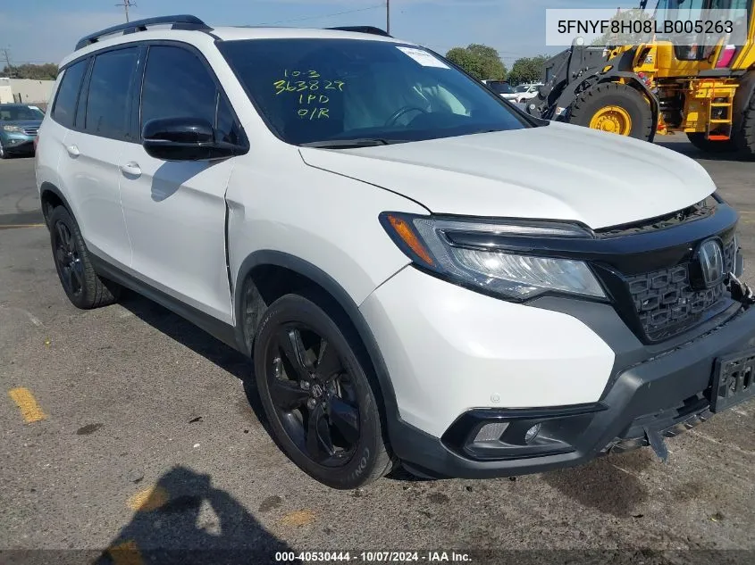 2020 Honda Passport Awd Elite VIN: 5FNYF8H08LB005263 Lot: 40530444