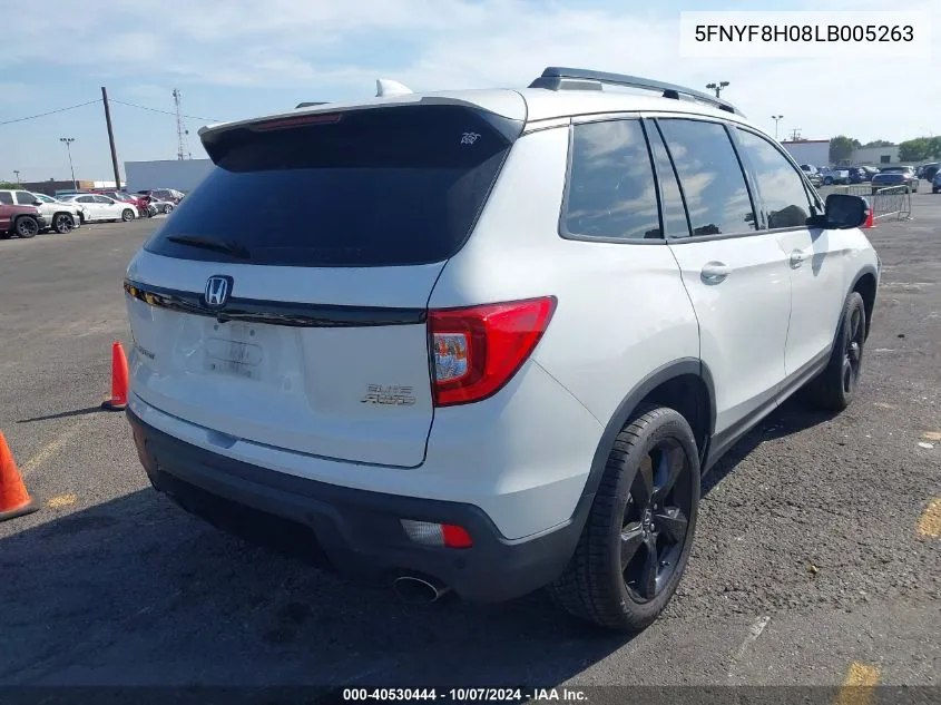 2020 Honda Passport Awd Elite VIN: 5FNYF8H08LB005263 Lot: 40530444