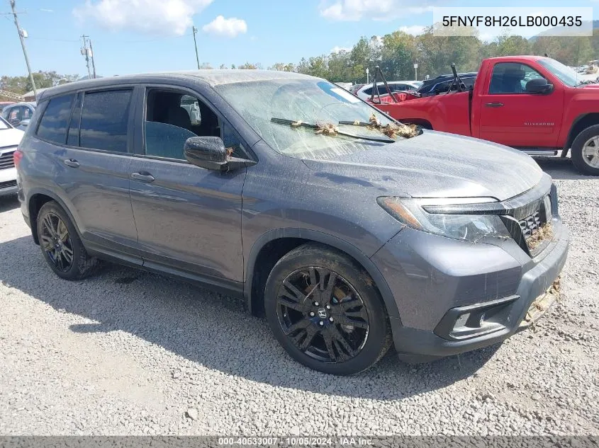 2020 Honda Passport Awd Sport VIN: 5FNYF8H26LB000435 Lot: 40533007