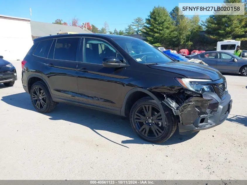 2020 Honda Passport Awd Sport VIN: 5FNYF8H27LB020158 Lot: 40561123