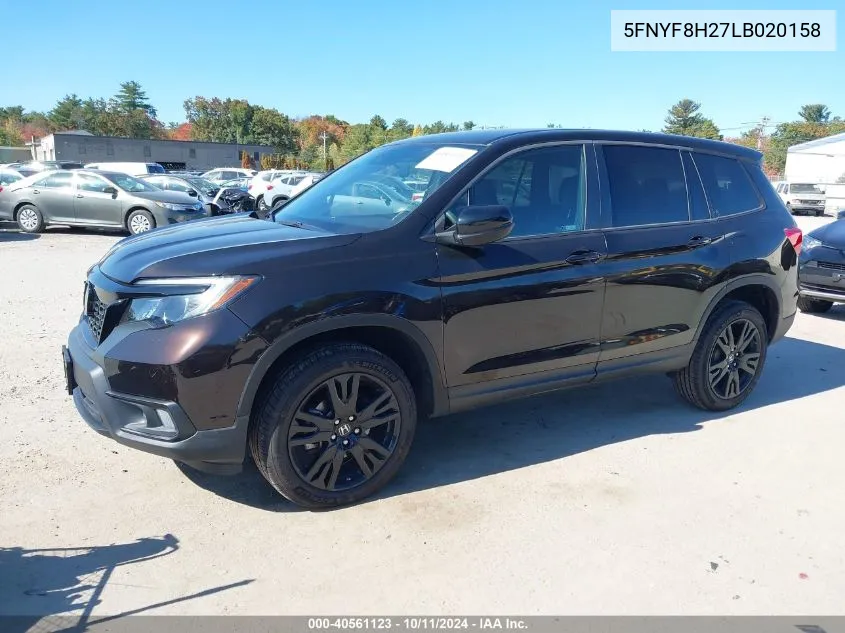 2020 Honda Passport Awd Sport VIN: 5FNYF8H27LB020158 Lot: 40561123