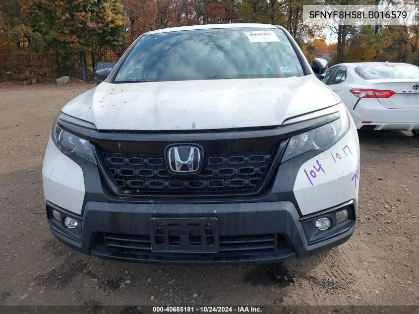 2020 Honda Passport Exl VIN: 5FNYF8H58LB016579 Lot: 40685181