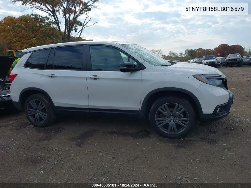 2020 Honda Passport Exl VIN: 5FNYF8H58LB016579 Lot: 40685181