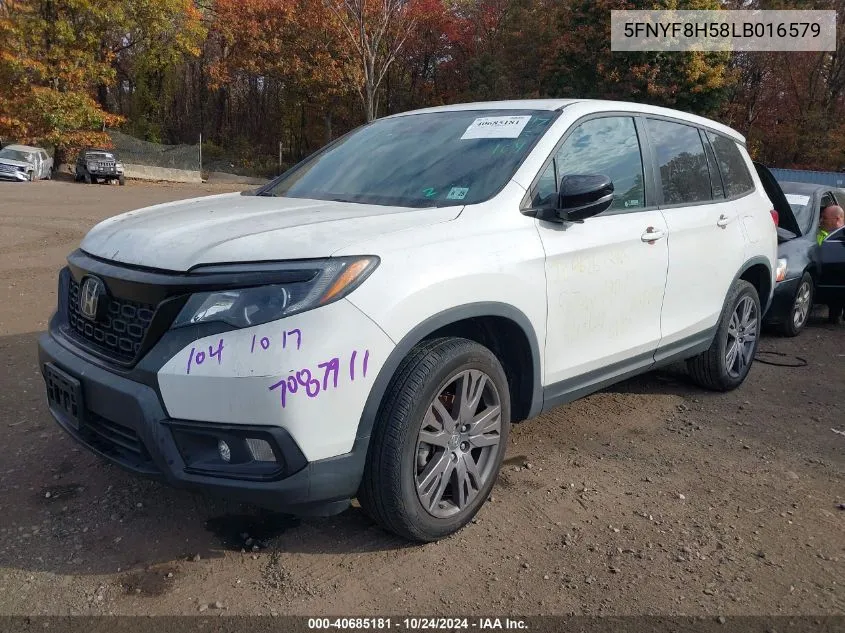 2020 Honda Passport Exl VIN: 5FNYF8H58LB016579 Lot: 40685181