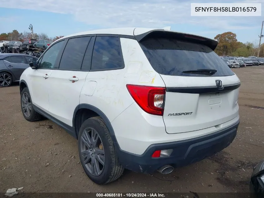 2020 Honda Passport Exl VIN: 5FNYF8H58LB016579 Lot: 40685181