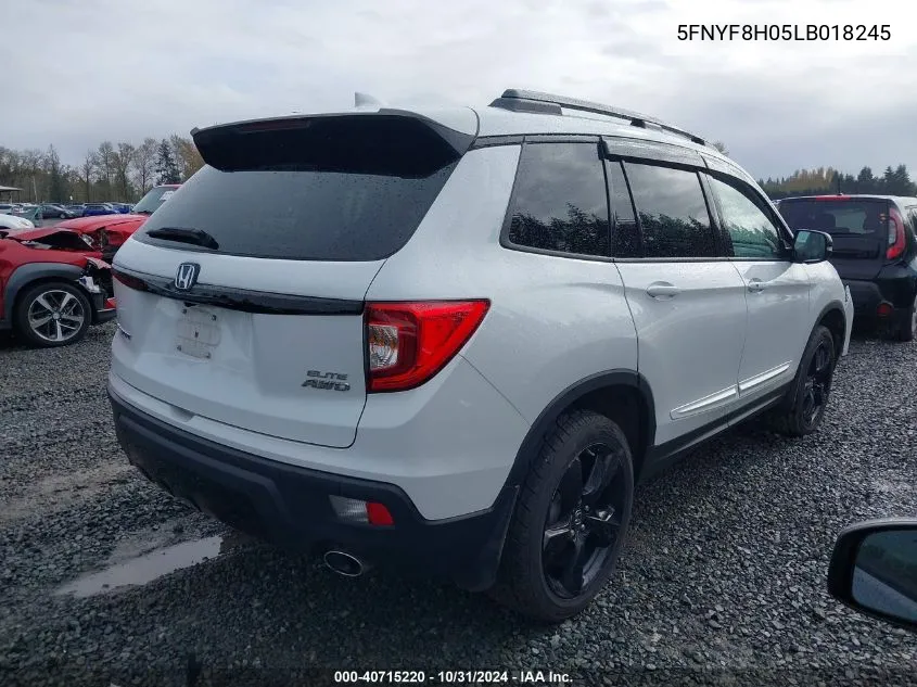 2020 Honda Passport Awd Elite VIN: 5FNYF8H05LB018245 Lot: 40715220