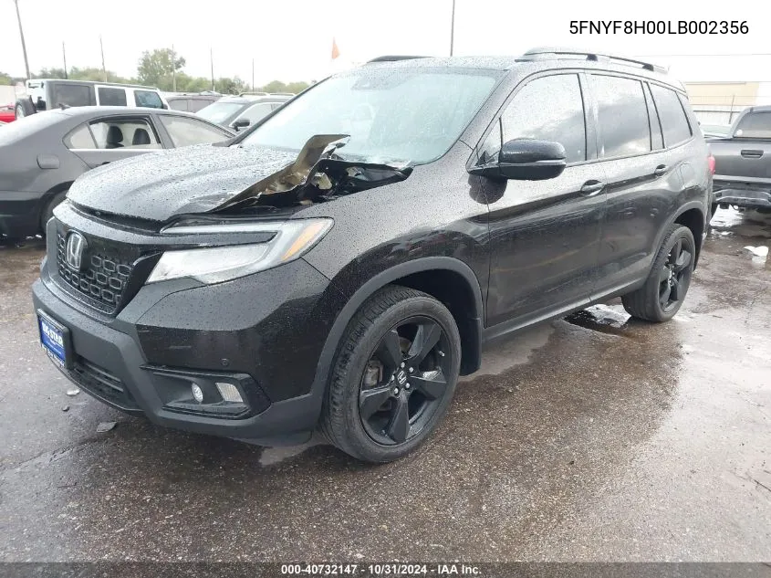 2020 Honda Passport Awd Elite VIN: 5FNYF8H00LB002356 Lot: 40732147