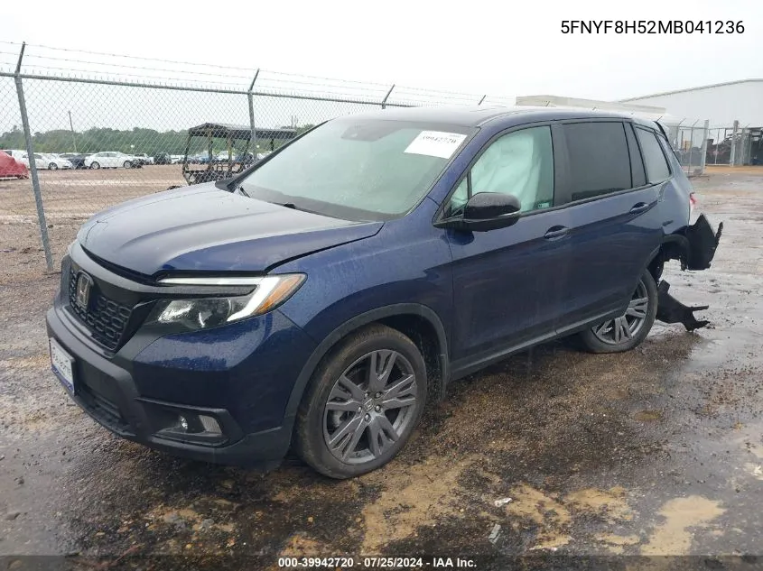 2021 Honda Passport Awd Ex-L VIN: 5FNYF8H52MB041236 Lot: 39942720