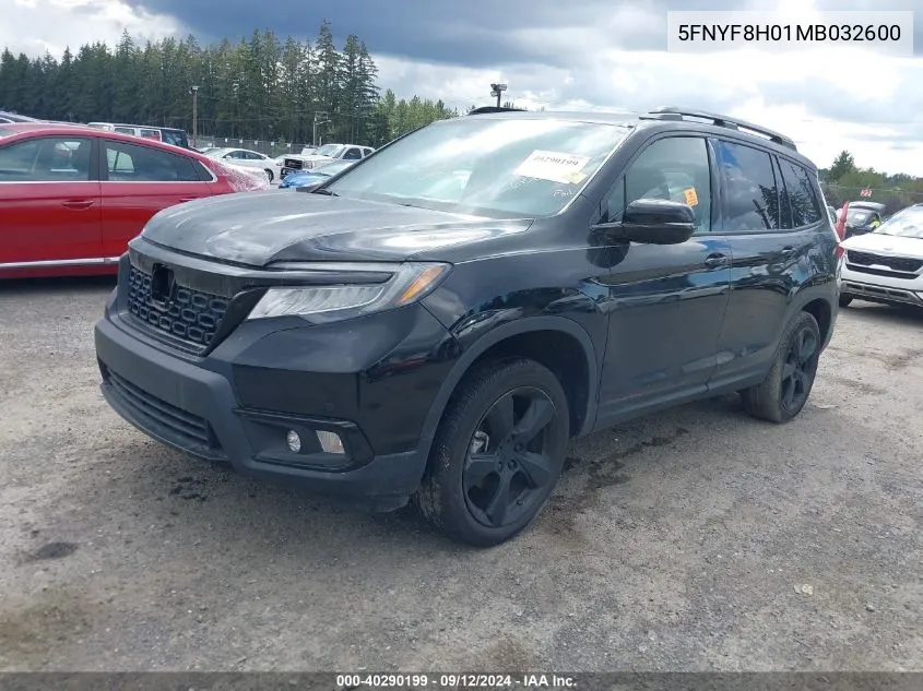 2021 Honda Passport Awd Elite VIN: 5FNYF8H01MB032600 Lot: 40290199