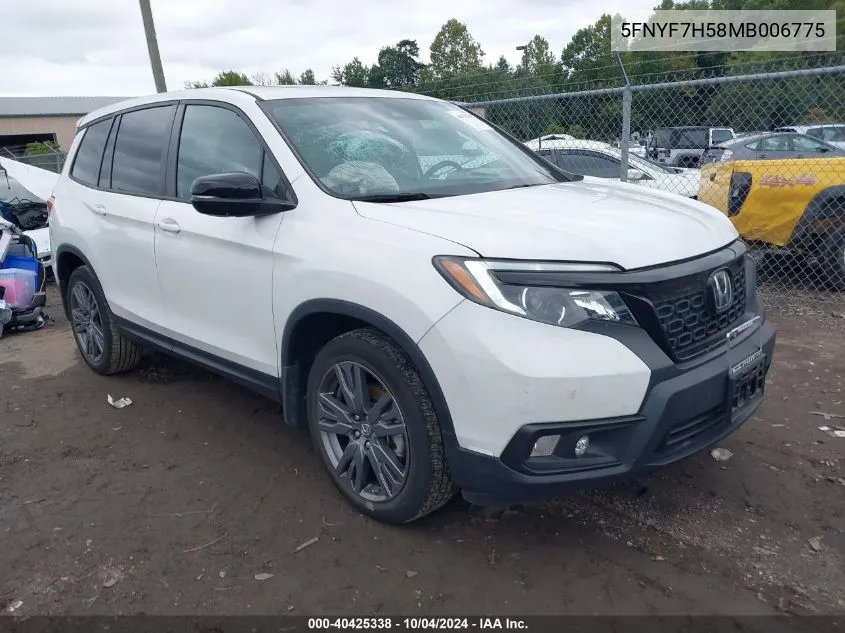 2021 Honda Passport 2Wd Ex-L VIN: 5FNYF7H58MB006775 Lot: 40425338