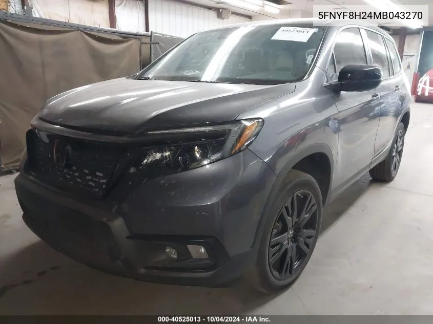 2021 Honda Passport Awd Sport VIN: 5FNYF8H24MB043270 Lot: 40525013