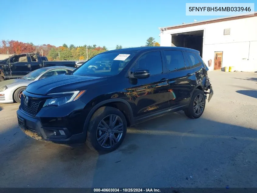 2021 Honda Passport Awd Ex-L VIN: 5FNYF8H54MB033946 Lot: 40603034