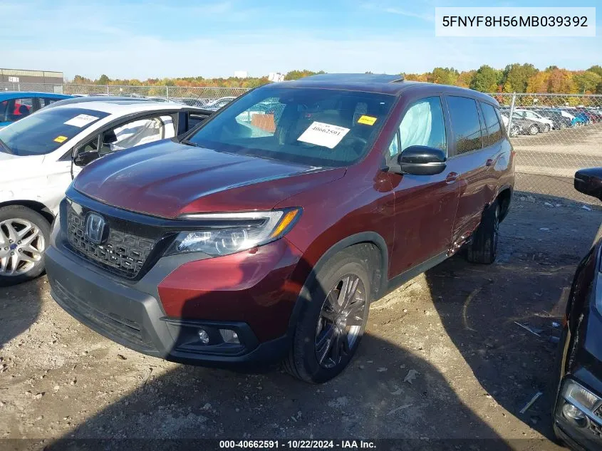 2021 Honda Passport Awd Ex-L VIN: 5FNYF8H56MB039392 Lot: 40662591