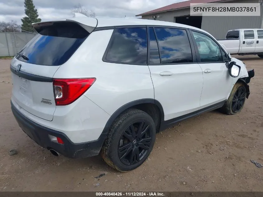 2021 Honda Passport Awd Sport VIN: 5FNYF8H28MB037861 Lot: 40840426