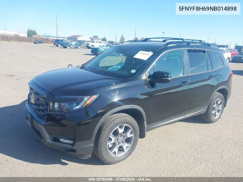 2022 Honda Passport Awd Trailsport VIN: 5FNYF8H69NB014898 Lot: 39789366