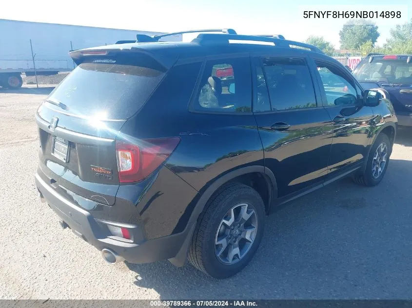 2022 Honda Passport Awd Trailsport VIN: 5FNYF8H69NB014898 Lot: 39789366