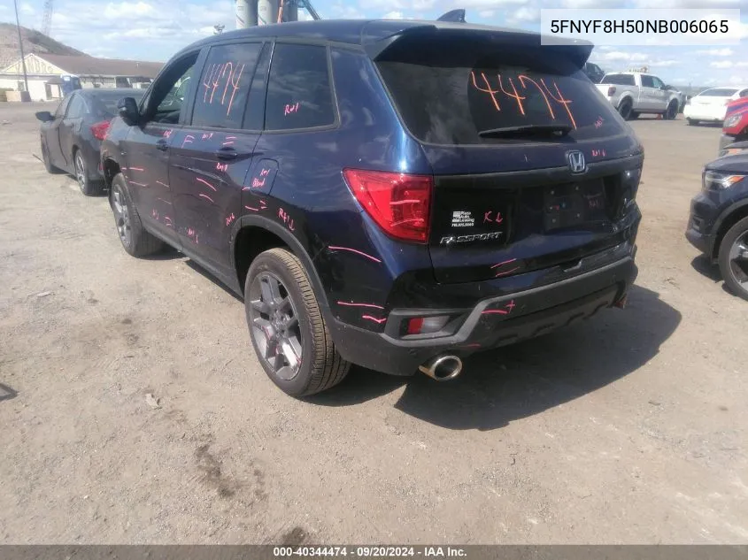 5FNYF8H50NB006065 2022 Honda Passport Awd Ex-L