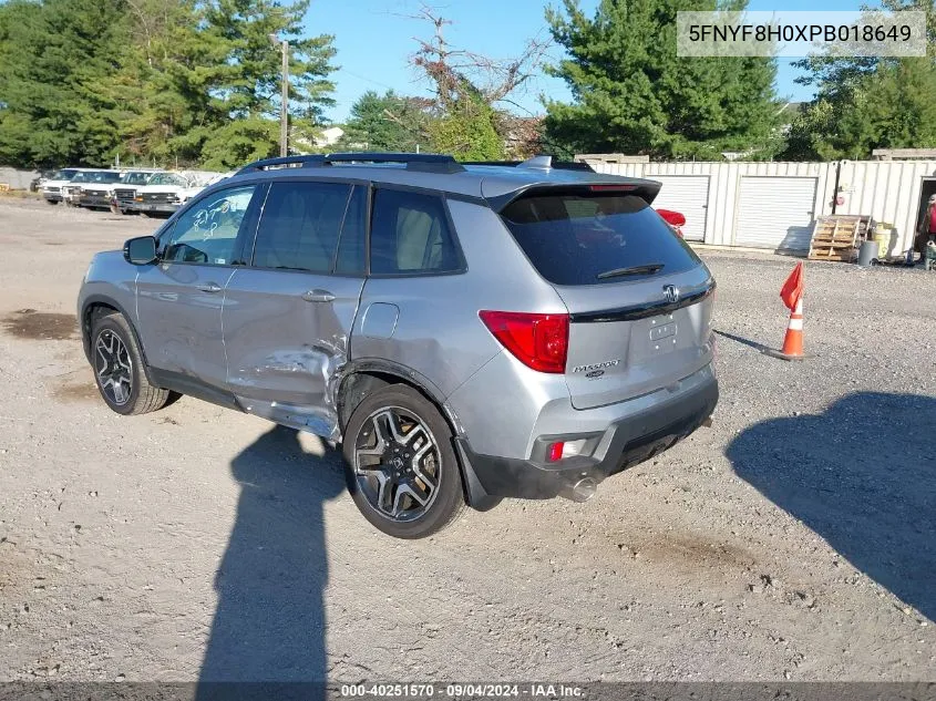 2023 Honda Passport Awd Elite VIN: 5FNYF8H0XPB018649 Lot: 40251570