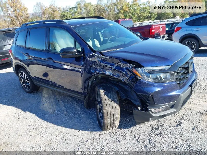 2023 Honda Passport Awd Elite VIN: 5FNYF8H09PB036978 Lot: 40643552