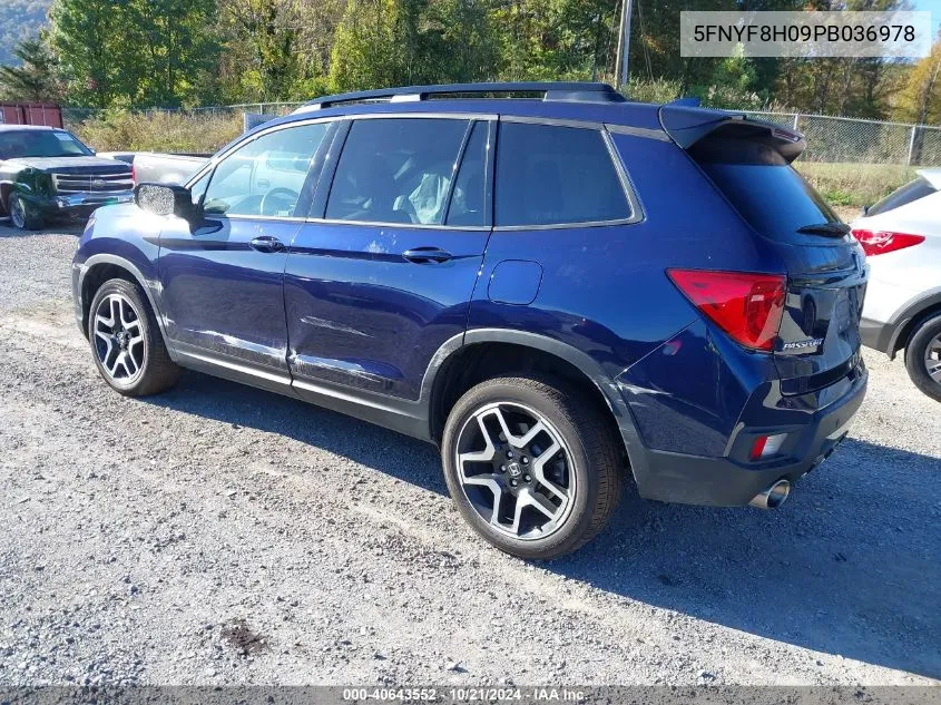 2023 Honda Passport Awd Elite VIN: 5FNYF8H09PB036978 Lot: 40643552