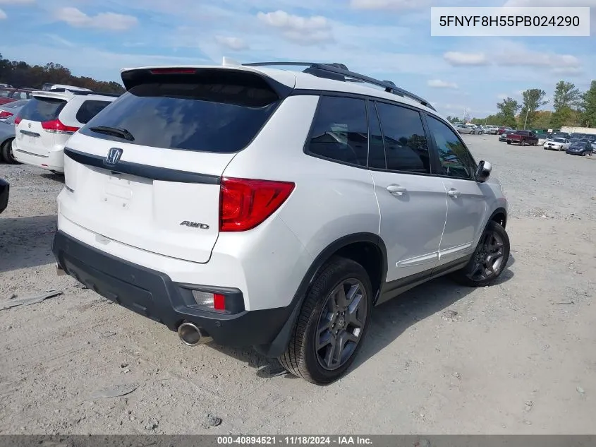 2023 Honda Passport Awd Ex-L VIN: 5FNYF8H55PB024290 Lot: 40894521