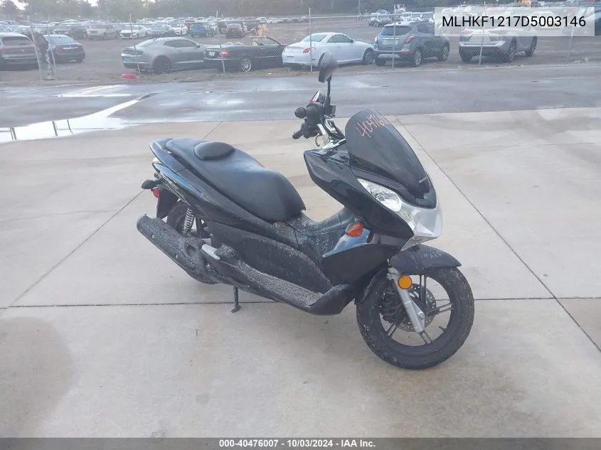 2013 Honda Pcx 150 VIN: MLHKF1217D5003146 Lot: 40476007