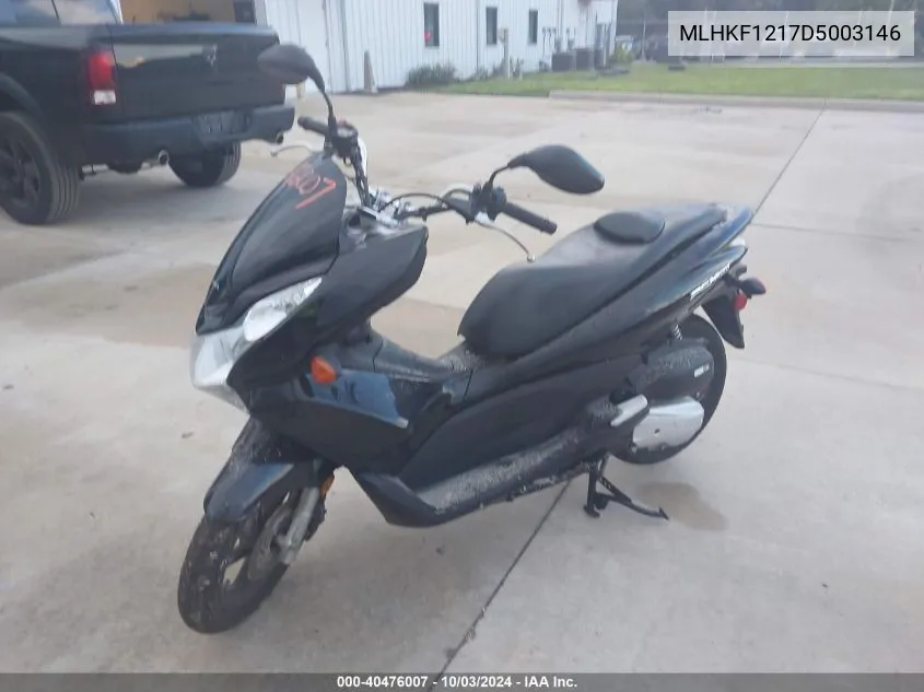 2013 Honda Pcx 150 VIN: MLHKF1217D5003146 Lot: 40476007