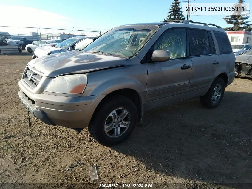 2003 Honda Pilot Exl VIN: 2HKYF18593H005311 Lot: 30046287