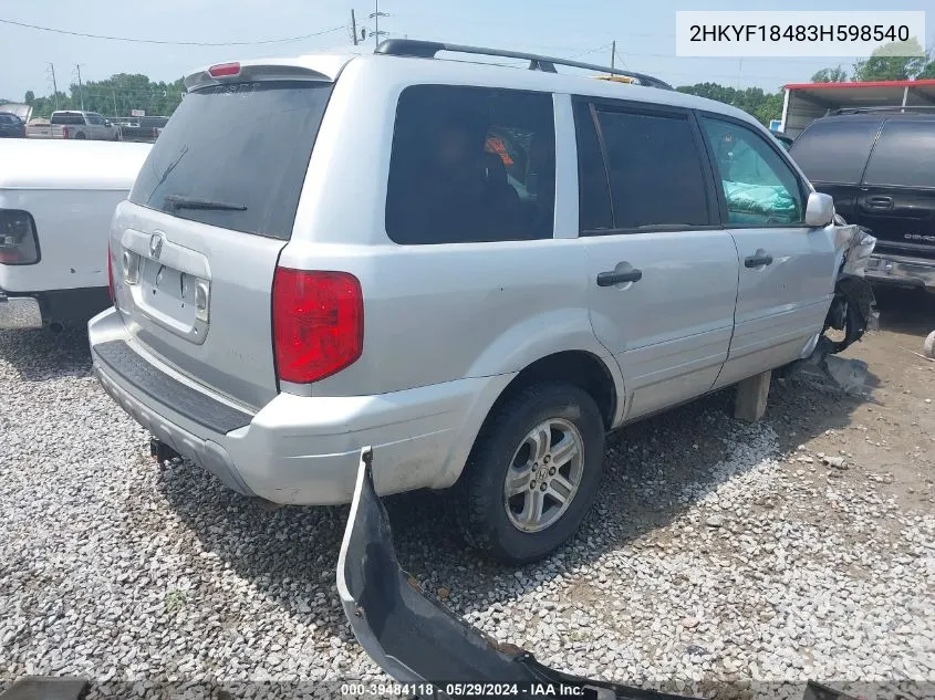 2HKYF18483H598540 2003 Honda Pilot Ex