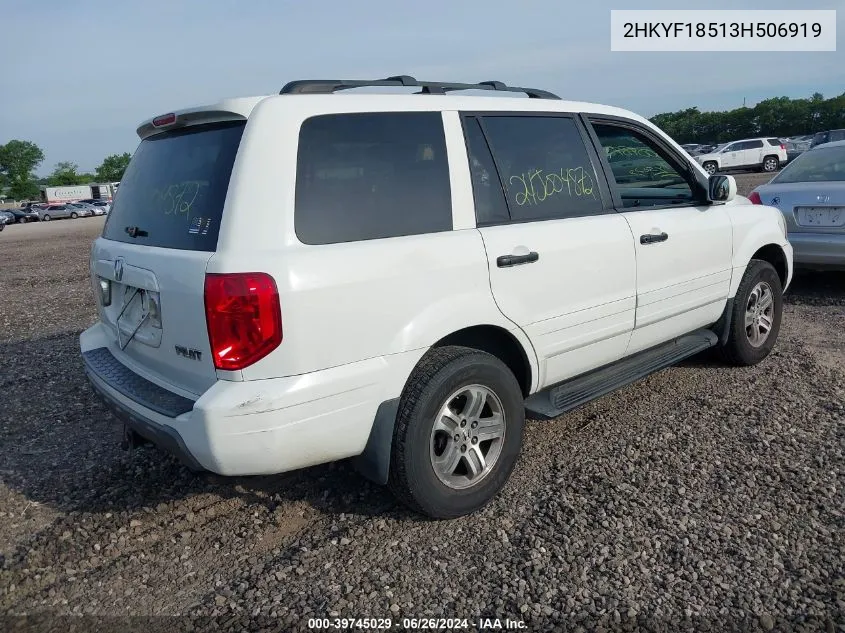 2HKYF18513H506919 2003 Honda Pilot Ex-L