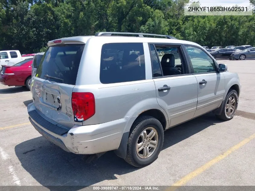 2HKYF18653H602531 2003 Honda Pilot Ex-L