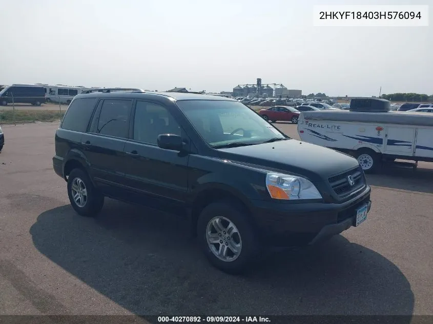 2HKYF18403H576094 2003 Honda Pilot Ex