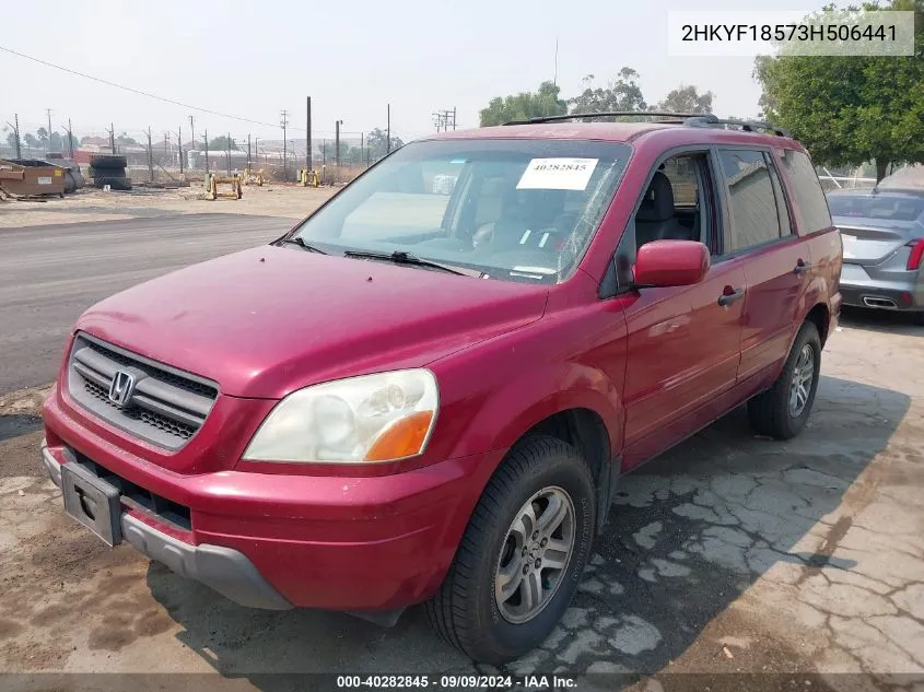 2003 Honda Pilot Ex-L VIN: 2HKYF18573H506441 Lot: 40282845