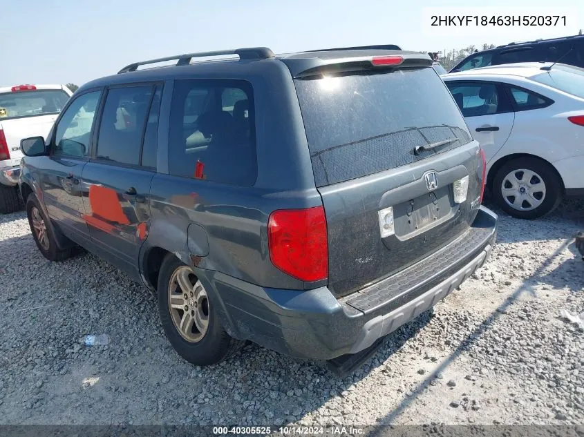 2HKYF18463H520371 2003 Honda Pilot Ex