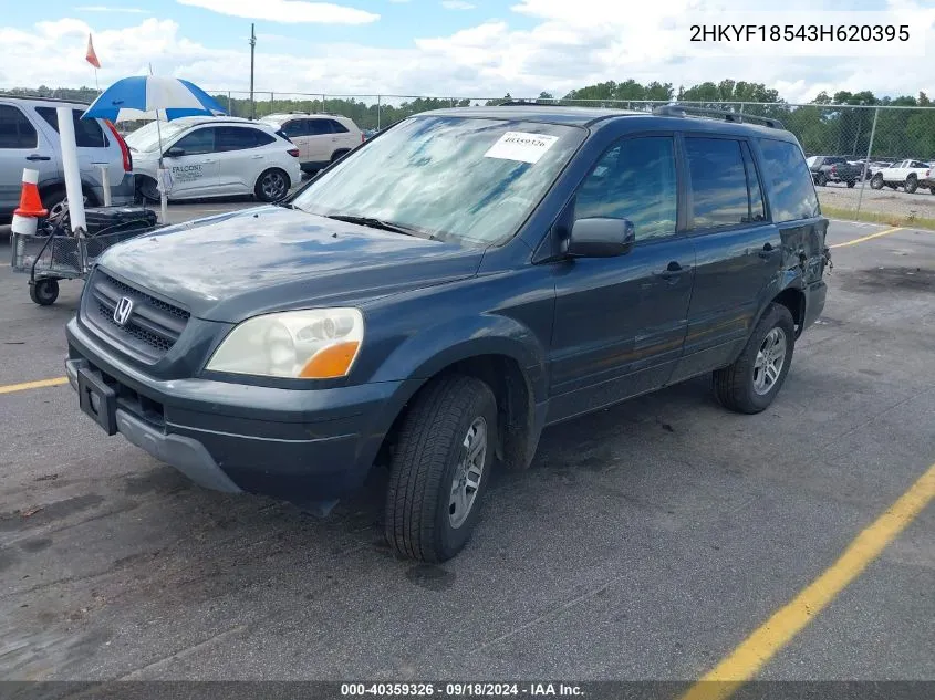 2003 Honda Pilot Exl VIN: 2HKYF18543H620395 Lot: 40359326