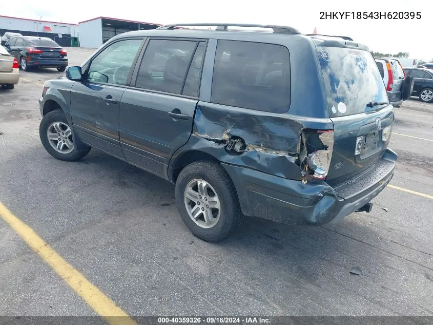 2003 Honda Pilot Exl VIN: 2HKYF18543H620395 Lot: 40359326