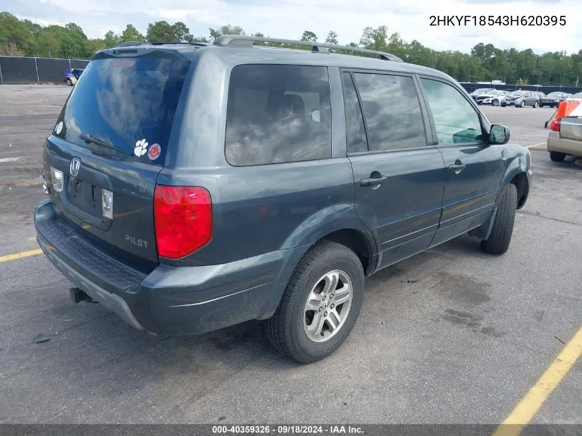 2003 Honda Pilot Exl VIN: 2HKYF18543H620395 Lot: 40359326