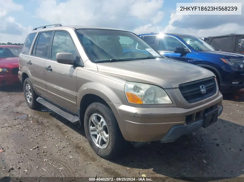 2003 Honda Pilot Ex-L VIN: 2HKYF18623H568239 Lot: 40402572