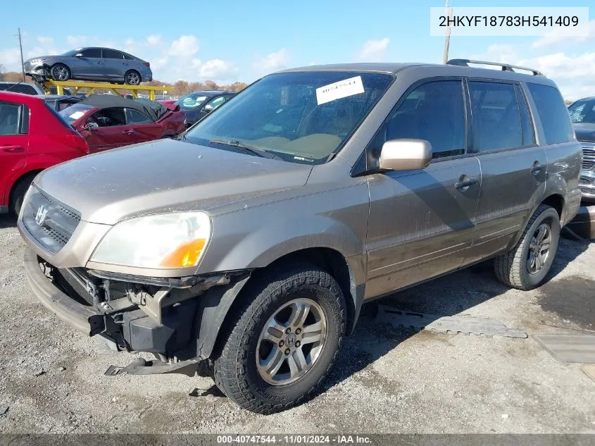 2003 Honda Pilot Ex-L VIN: 2HKYF18783H541409 Lot: 40747544