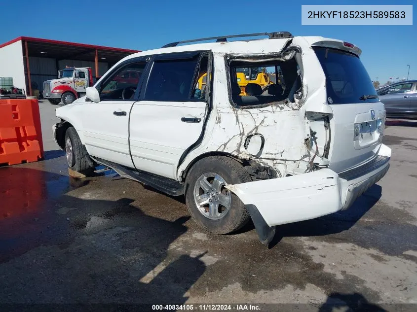 2HKYF18523H589583 2003 Honda Pilot Ex-L