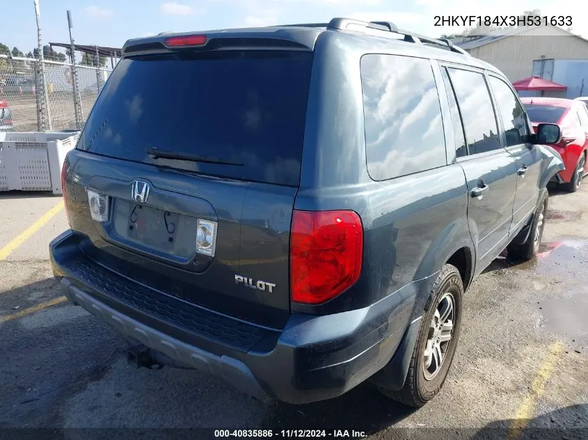 2HKYF184X3H531633 2003 Honda Pilot Ex