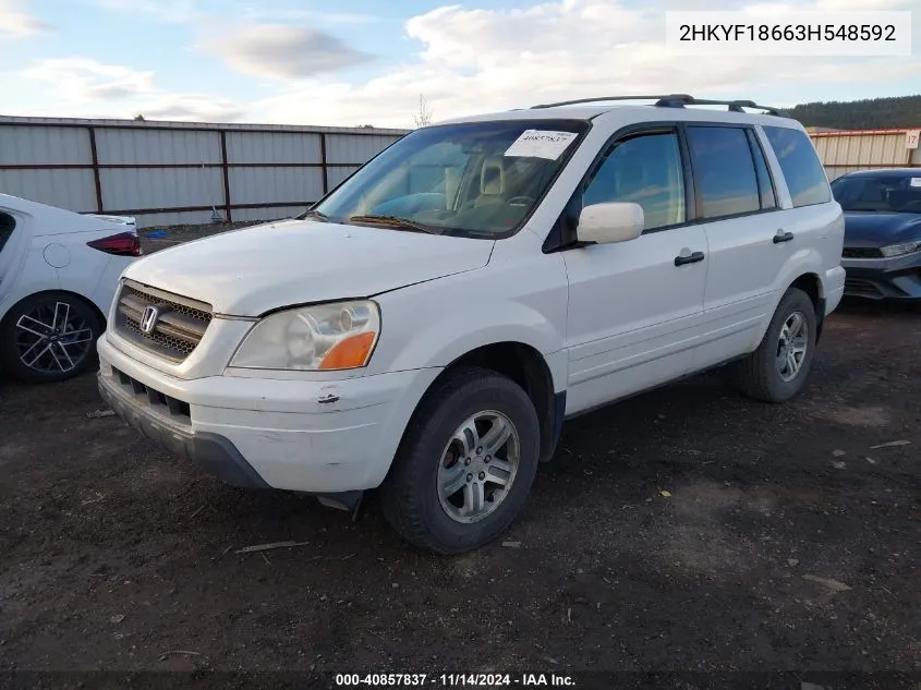 2003 Honda Pilot Ex-L VIN: 2HKYF18663H548592 Lot: 40857837