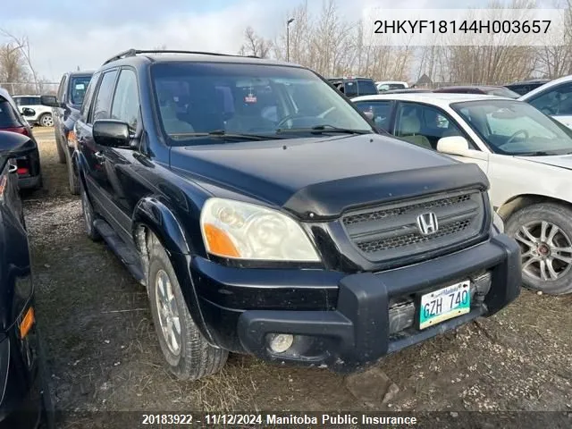 2004 Honda Pilot Lx VIN: 2HKYF18144H003657 Lot: 20183922