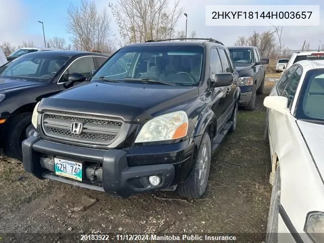 2004 Honda Pilot Lx VIN: 2HKYF18144H003657 Lot: 20183922