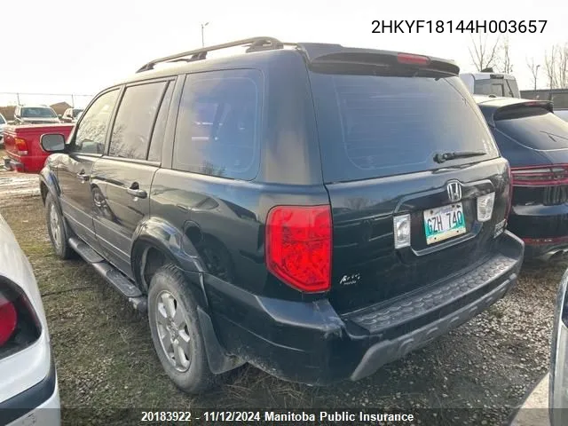 2004 Honda Pilot Lx VIN: 2HKYF18144H003657 Lot: 20183922