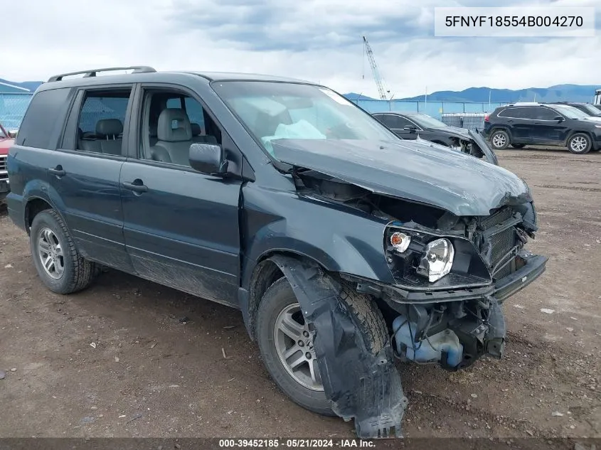 2004 Honda Pilot Ex-L VIN: 5FNYF18554B004270 Lot: 39452185