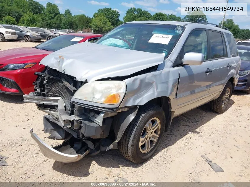 2HKYF18544H549734 2004 Honda Pilot Ex-L