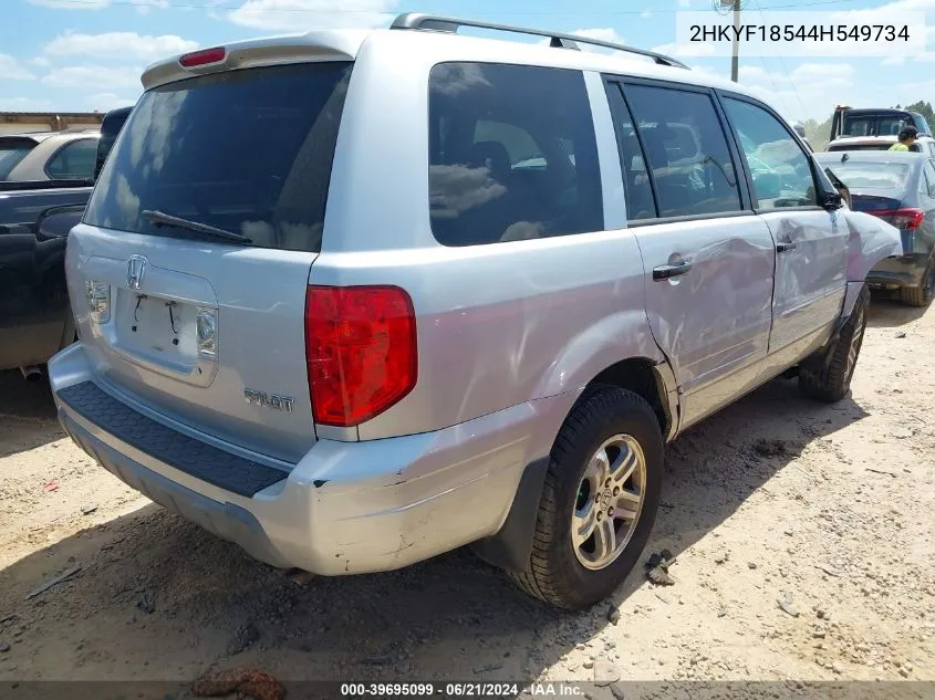 2004 Honda Pilot Ex-L VIN: 2HKYF18544H549734 Lot: 39695099